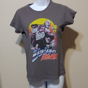 JoJo Bizarre Adventure Anime Graphic Women's Tee - Gray